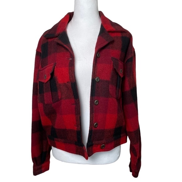 Vintage 90s Plaid Wool Blend Jacket Erika Classics - Picture 2 of 9